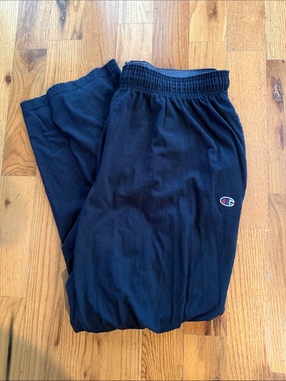 Champion Dark Blue Men's Cotton Joggers with Embroidered C Logo